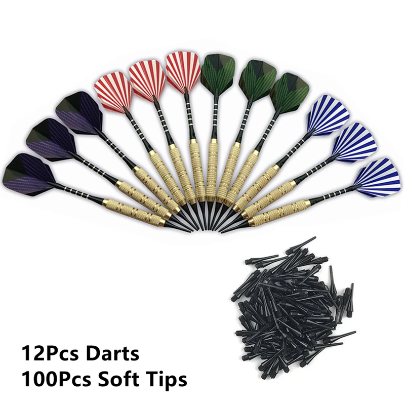 

12Pcs Professional Darts Soft Tip Darts Set with Extra Plastic Tips for Electronic Dartboard Accessories