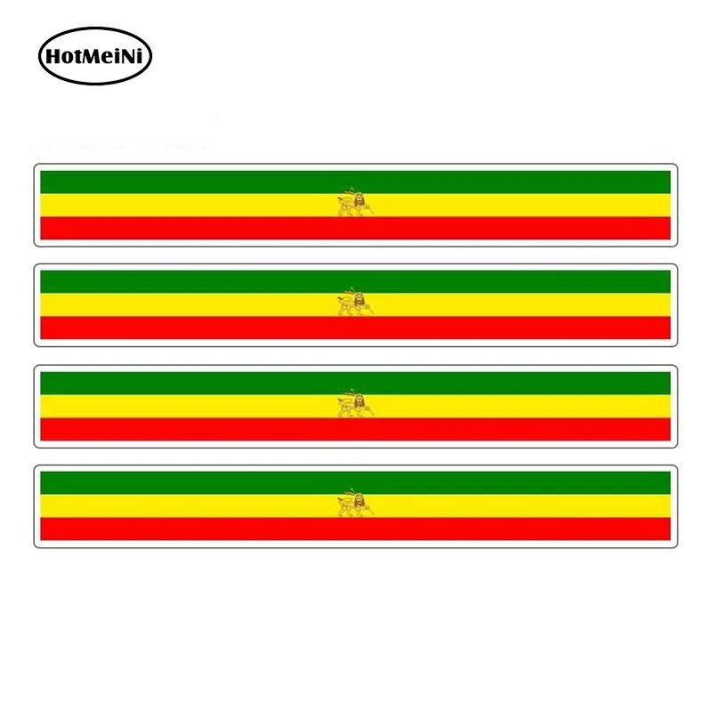 HotMeiNi 13cm x 1.7cm 4pcs Car Stripe Motorcycle Racing Flag Sticker Bumper Decal Bike Moto Ethiopia Rasta Stickers | Автомобили и