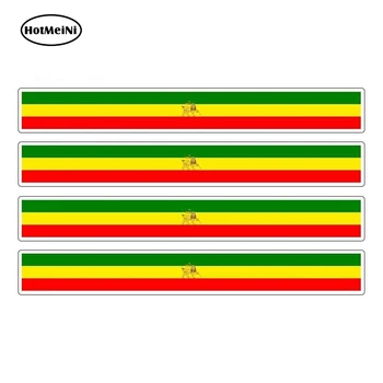 

HotMeiNi 13cm x 1.7cm 4pcs Car Stripe Motorcycle Racing Flag Sticker Car Bumper Decal Bike Moto Ethiopia Rasta Car Stickers