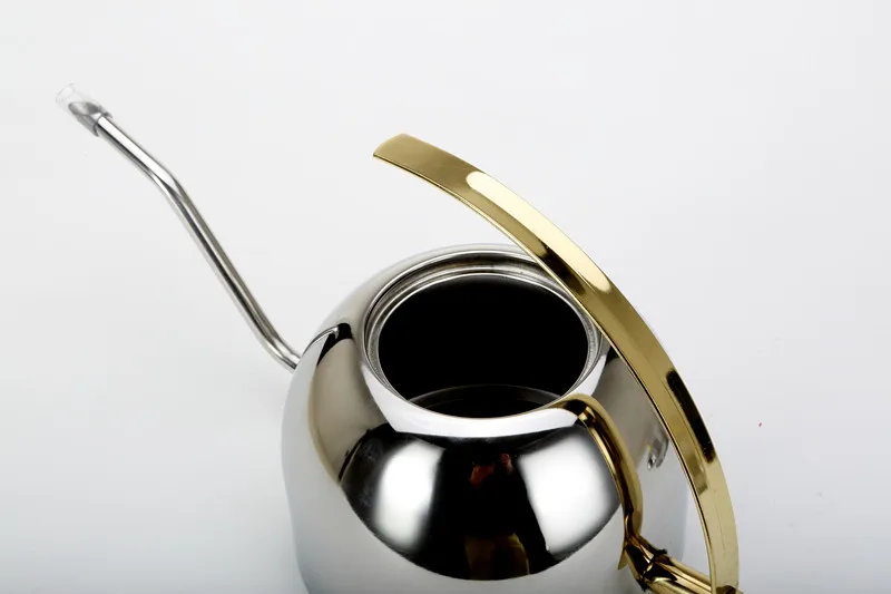 Нержавеющая сталь полукруг Изысканный тонкий кофейник тонкий рот чайник с фильтром дворцовый длинный рот горшок кофе