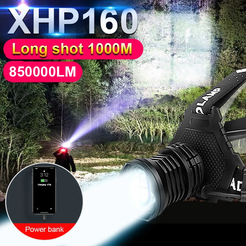 

NEW Most Powerful Led Headlamp XHP160 Head Flashlight Rechargeable Led Headlight 18650 XHP70.2 Head Lamp Torch Usb Fishing Light