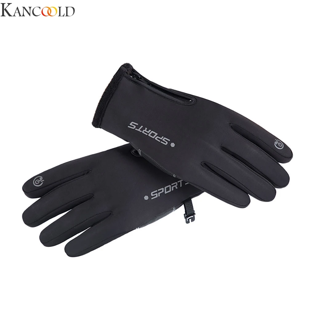 KANCOOLD, женские, мужские перчатки, унисекс, зимние, для спорта на открытом воздухе, водонепроницаемые, на молнии, ветрозащитные, теплые, удобные, полный палец, перчатки, Новинка