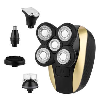 

5 in 1 Professional Electric Shaver Quick Charge Beard Trimmer Nose Hair Trimmer Facial Cleansing Brush Men Razor Grooming Kit