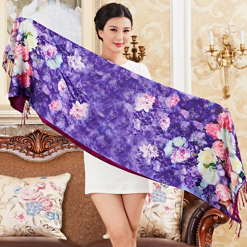 27 30 цветов картина маслом Cheongsam шаль Национальный Шарф женский Шелковый кашемировый шарф ретро свадьба Вечеринка палантин обертывания - Цвет: 27