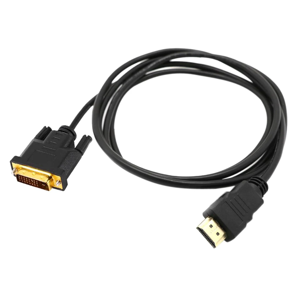 DVI to HDMI Cable 1.8m, HDMI to DVI Cable Cord DVI-D to HDMI Adapter Cable for PC Laptop HDTV Porjector