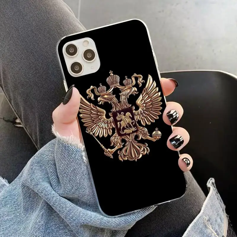 iphone 13 pro max case clear YNDFCNB russia Flag coat of arms Phone Case for iphone 13 11 12 pro XS MAX 8 7 6 6S Plus X 5S SE 2020 XR case iphone 13 pro max clear case