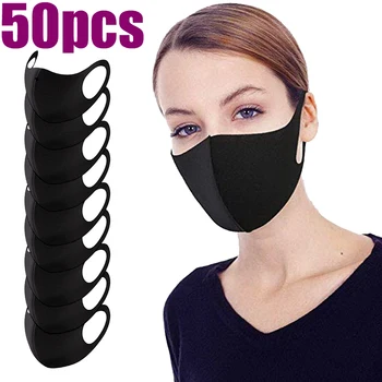 

50/10pcs Unisex Anti Dust Mouth Mask Anti-haze Anti-fog PM2.5 cloth Face Cover Outdoor Protection Washable Reusable Adult masks