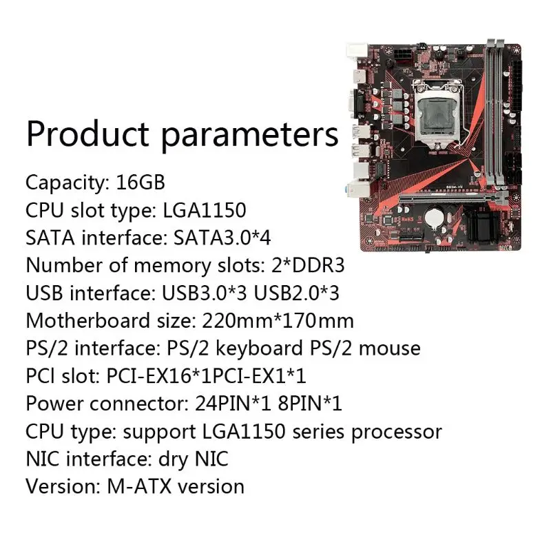 B85M-VH материнская плата для настольного компьютера LGA 1150 USB 3,0 16G DDR3 модуль материнской платы X6HA