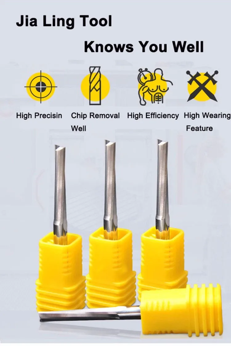 JIALING 6 мм/4 мм хвостовик две флейты прямые фрезы для дерева с ЧПУ прямые гравировальные фрезы концевые инструменты фрезы
