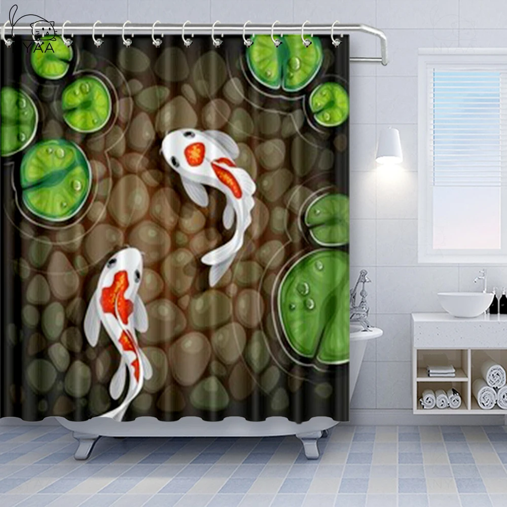 Японская душевая занавеска Vixm тканевые шторы для купания в стиле кои карпа рыбы с