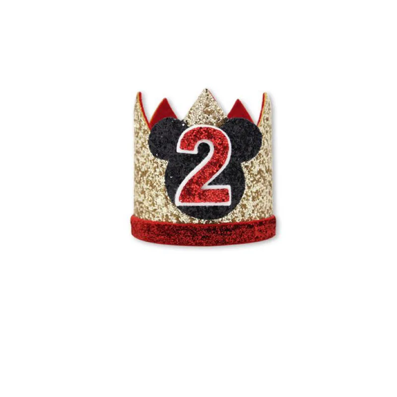 Corona de purpurina para 1er cumpleaños, corona de primer cumpleaños,  regalo de niño niña, accesorios de cabina de fotos, sombrero de fiesta de  1er cumpleaños MFZFUKR BST3034159-2