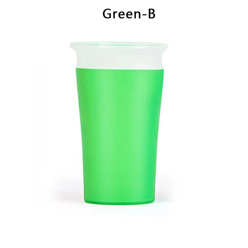 Green-B Оригинальная практичная учебный Поильник малышей тренировочные питьевой анти-разлива Детские Жевательные доказательство 360 градусов удовлетворяет требования Закона о чудо детей безопасности чашки - Цвет: Green-B