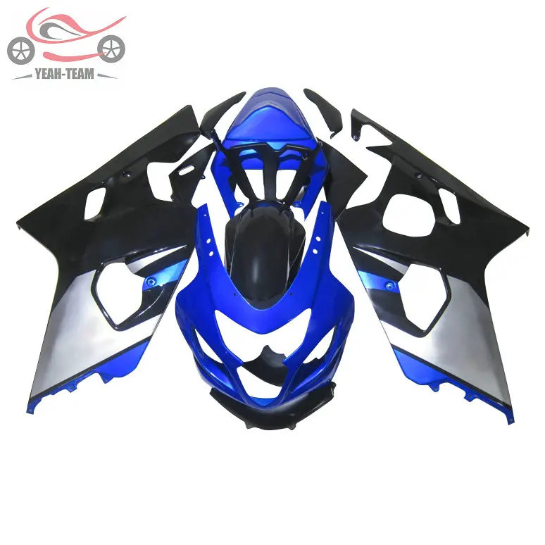 Китайский набор обтекателей на заказ для Suzuki GSXR600 2004 2005 GSX R750 K4 04 05 GSXR 600 750 синий серебристый обтекатель кузова мотоцикла
