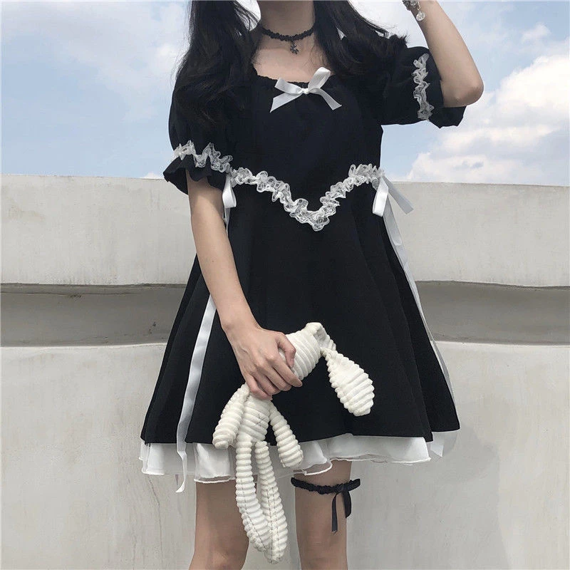Qweek Gothic Goth Lolita Kawaii Dress ...