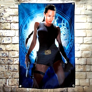 

Tomb Raider Hollywood Movie Tapestry Wall Hanging Wall Carpet Bohemian Home Decor Tapestries Wall Cloth Flag Banner