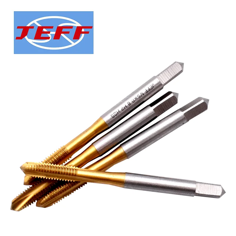 

JEFF HSS Metric With TIN Spiral Pointed Tap M2 M2.5 M3 M4 M5 M6 M8 M10 M12 X0.45 X0.5 X0.7 X0.8 X1.5 Machine Screw Thread Taps