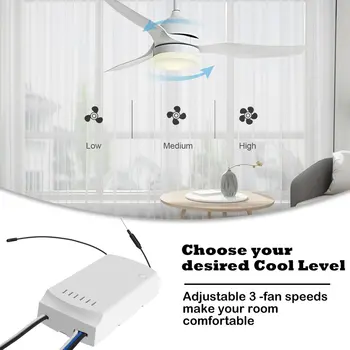 

iFan03 Wifi Smart Fan Switch Convert Fan Smart Control Adjust Fan Speed Ceiling Fan/Light Controller App/Voice Remote Control