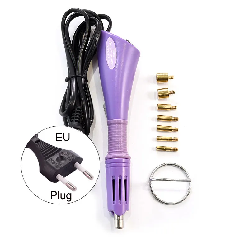 Fast Heated !!! Conversion Plug Purple 7 Tips 5 Seconds Hot Fix Applicator Iron-on Wand Heat-fix Tool стразы Accessories B1979 