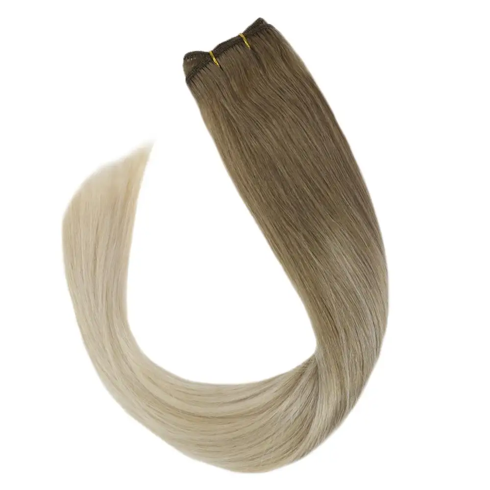 VeSunny вшитые волосы уток человеческие волосы машина сделанная remy волосы двойной уток прямой пучок 14-24 дюймов балаяж Омбре основные цвета - Цвет: 14 60