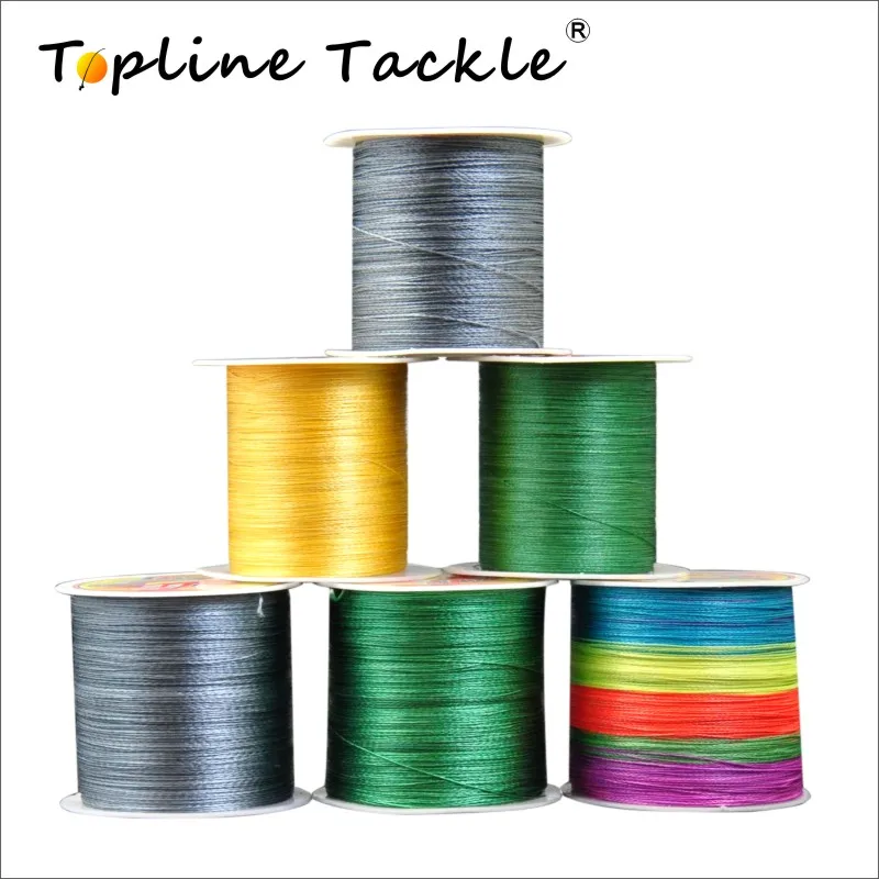 TOPLINE рыболовная плетеная многонитевая леска из ПЭ Япония 300 м 4 пряди Тонущая