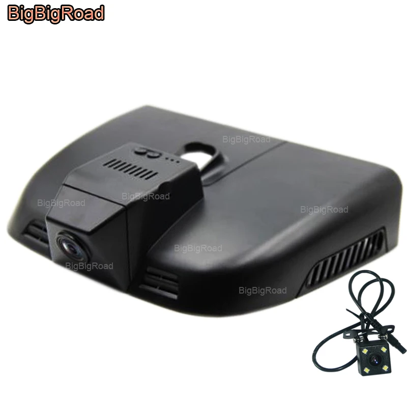 Black Dual Camera BigBigRoad для Mercedes Benz Vito автомобильный Wifi DVR видеорегистратор Dash Cam камера Широкоугольный FHD 1080P - Название цвета: Black Dual Camera