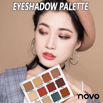 

High Quality 12 Colors Eyeshadow Palettes Marble Matte Shimmer Waterproof Long Lasting Cosmetics