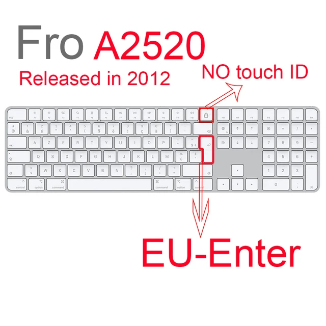 Desktop PC for Apple Bluetooth Wireless keybord MLA22LL/ A1644 A1314 IMAC Keyboard cover Protector Silicone Cover US/EU Version EUkey-A2520 Not ID