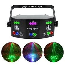 

15 Eyes Home Party Light DMX Disco Laser Stage Lights LED Strobe Lighting DJ Rave Projector Decoration Music for Club Party 2021