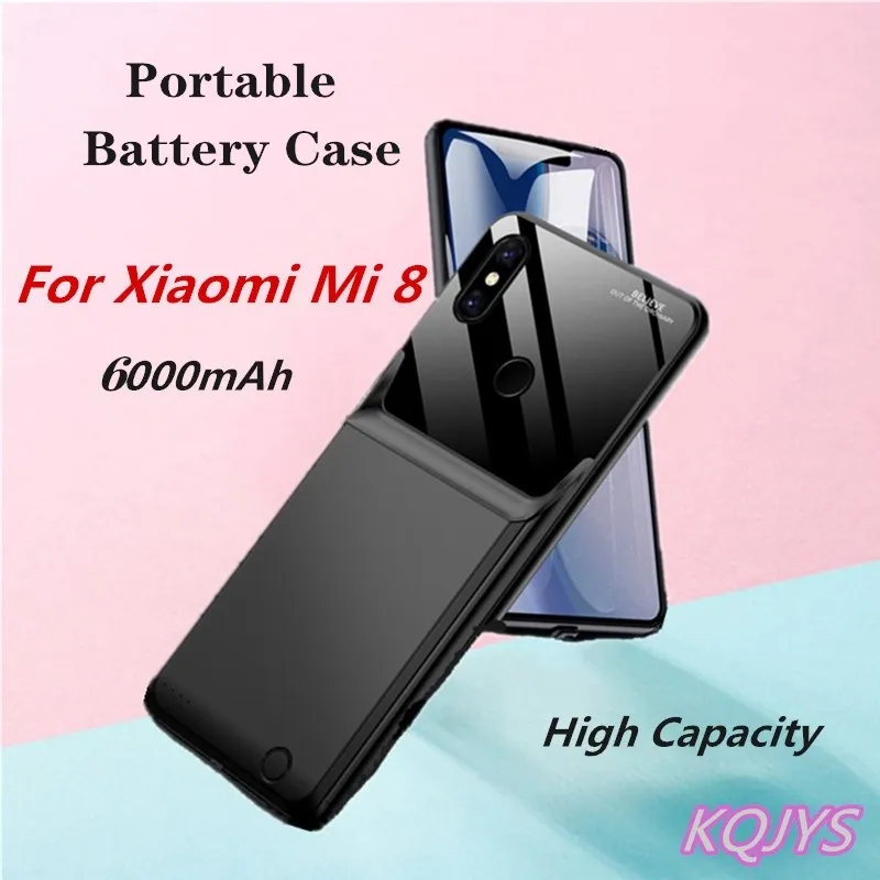 

KQJYS 6000mAh Shockproof Battery Charger Cases For Xiaomi Mi 8 External Power Bank Charging Cover For Xiaomi Mi 8 Battery Case