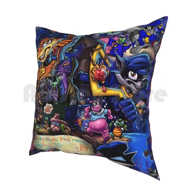 Sly Cooper Print Customize Pattern Flax Plush Velvet Fabric Pillow Case Sly  Cooper Cooper Sly Cooper