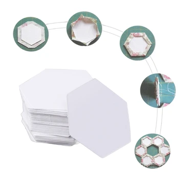 

100Pcs Hexagon Templates for Patchwork Paper Quilting Sewing Craft DIY Six Sizes Drop shipping