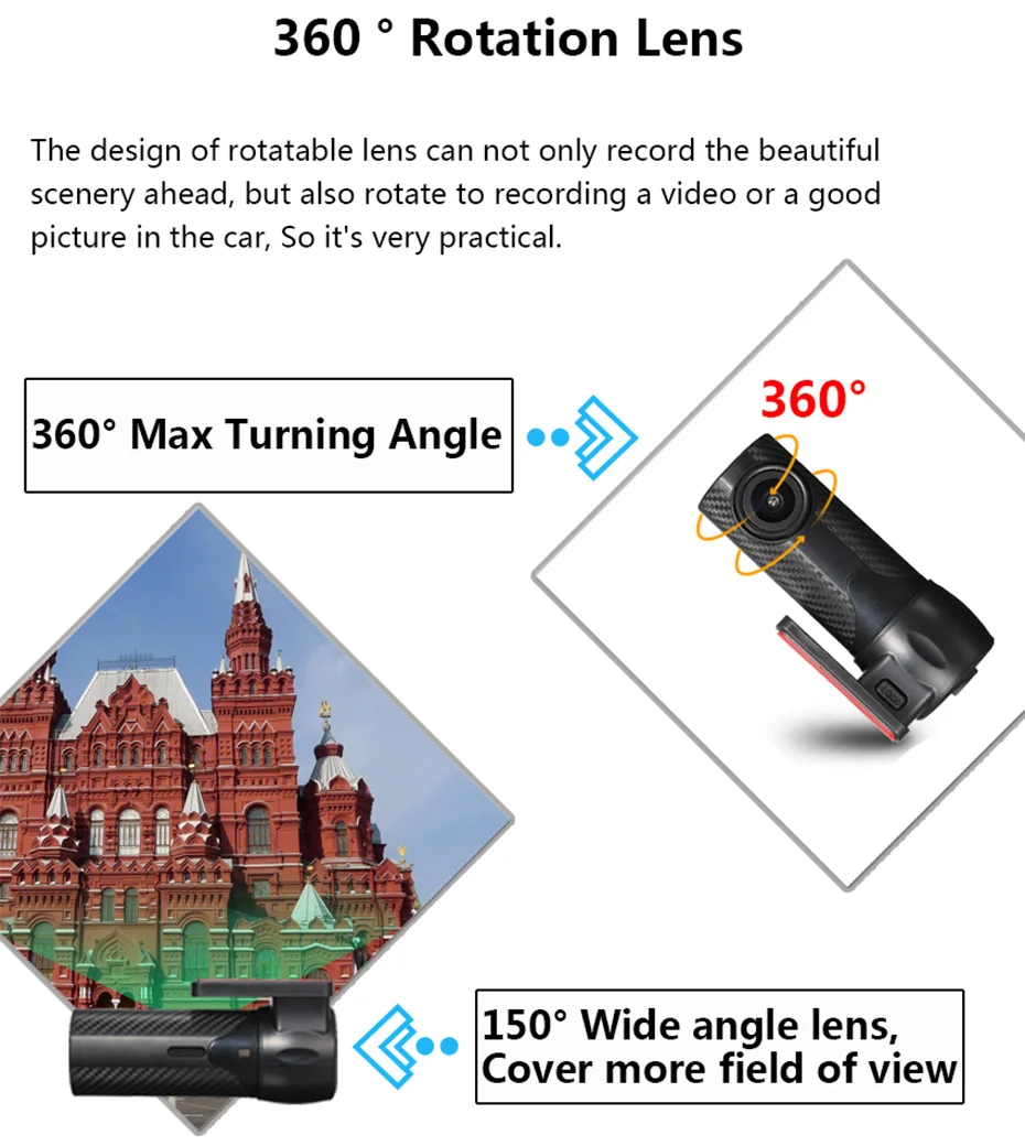 Мини Видеорегистраторы для автомобилей Камера Dash Cam 150 Широкий формат салона автомобиля тире Камера Wi-Fi 1080P Ночное видение Dash Cam Видео Регистраторы G-sensor