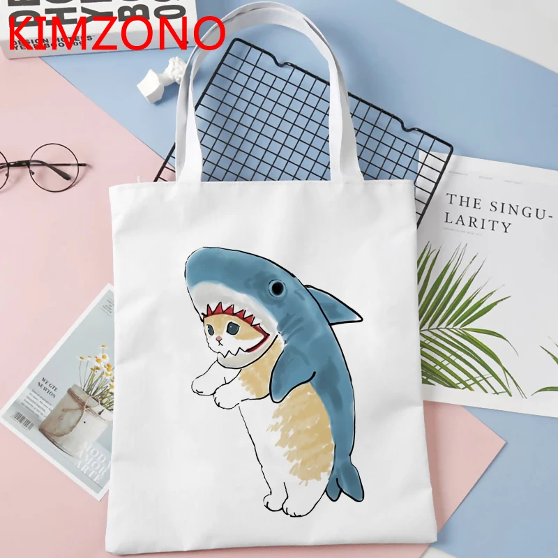 Cat Shopping Bag Shopper Bolso Shopper Grocery Cotton Bag Tote Reusable Sac Toile