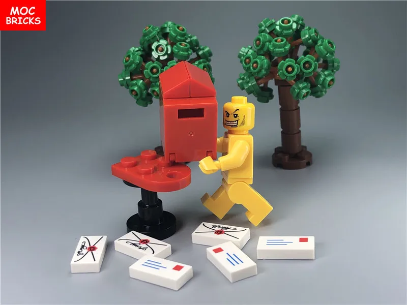 Набор, распродажа, кубики moc, сделай сам, красная почтовая коробка, конверт, буквы любви, фигурки, детские развивающие строительные блоки, собранные игрушки, подарки