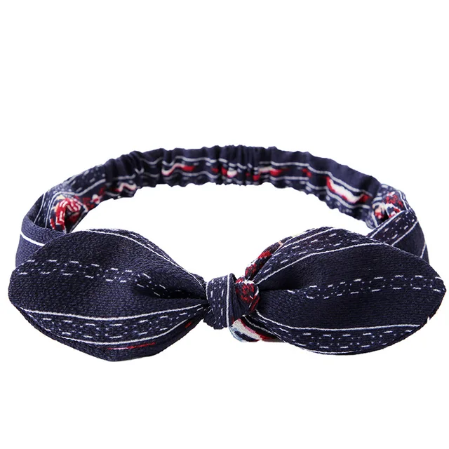 Plain Polyester Bunny Ears Headband For Women Female Elastic Bow Hairband Women's Headwear Hair Accessories повязка на голову 30