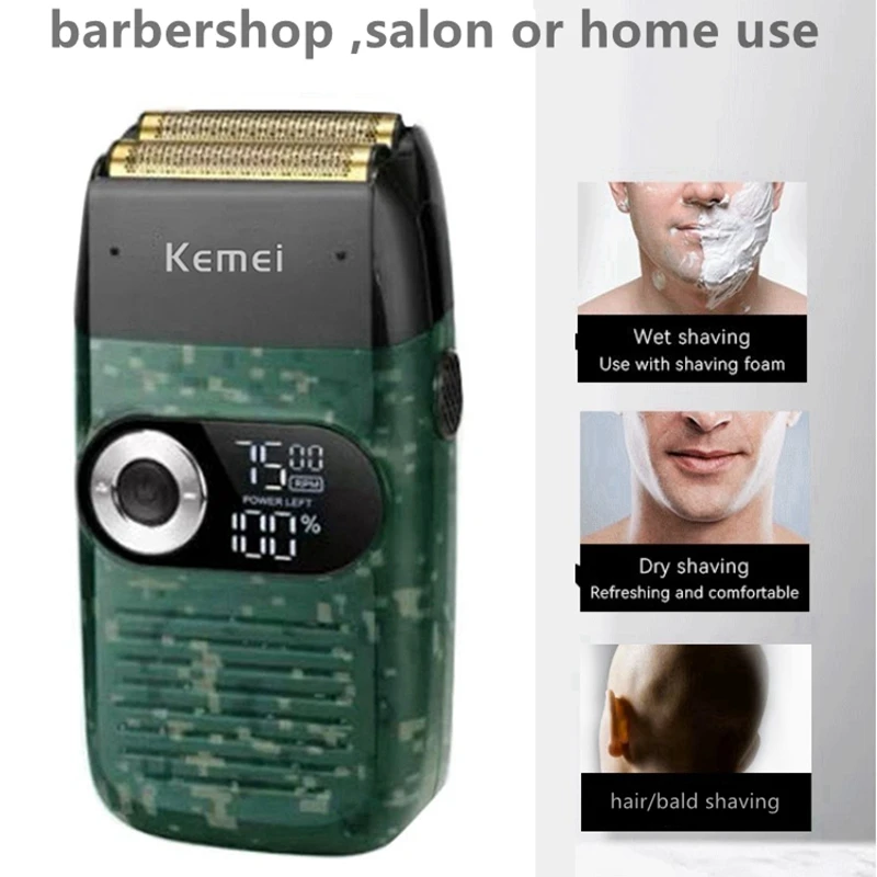 Kemei barber Pro hair electric shaver for men three speed motor beard wet dry electric razor washable bald head shaving machine electric shaver,hair trimmer,electric razor,rotary shaver