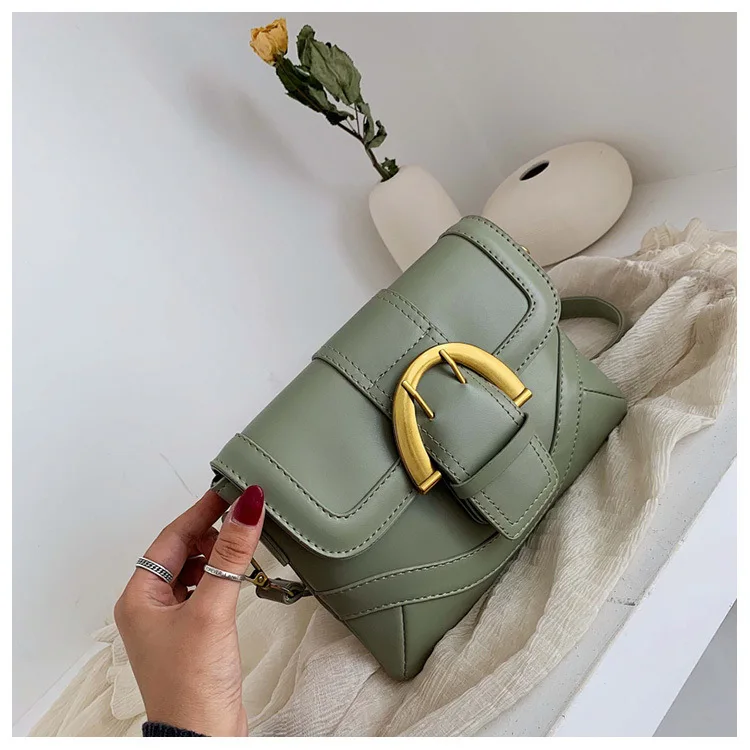 Green Женская сумка, новинка, модная, одноцветная, на плечо, сумка-мессенджер, текстура, маленькие, квадратные сумки, Bolsa Feminina - Цвет: Green