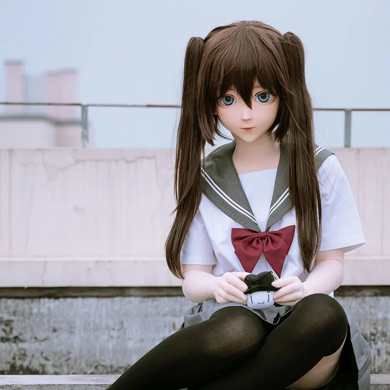 LiLi Mask-77) милая девушка BJD Смола полная голова на заказ в стиле японского аниме силиконовая кигуруми маска крест комод кукла