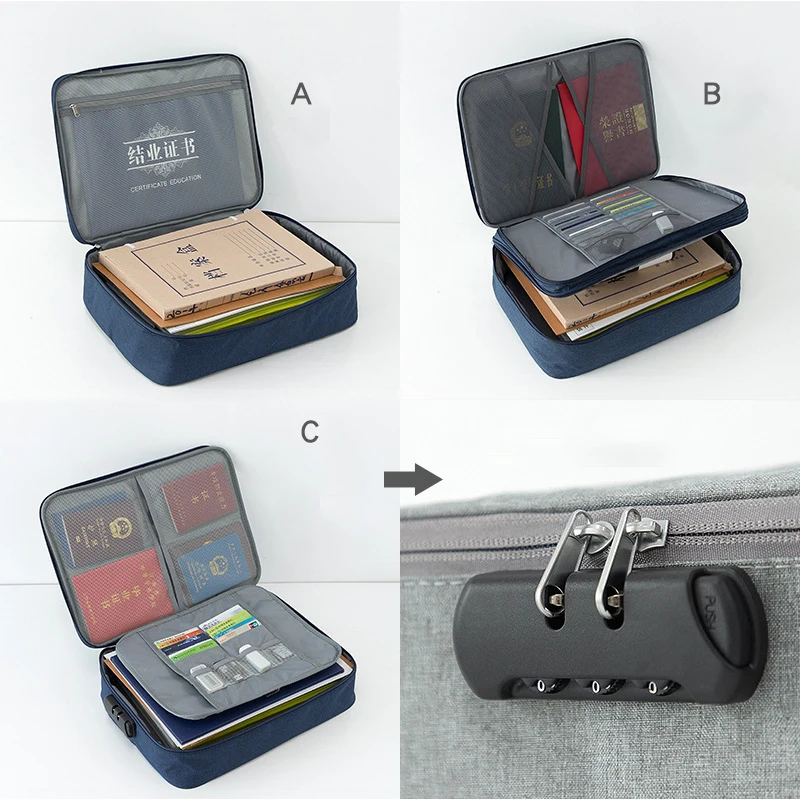 Travel large-capacity document bags card file bill passport Multi-layer organizer wallet for tickets phone pocket passport case