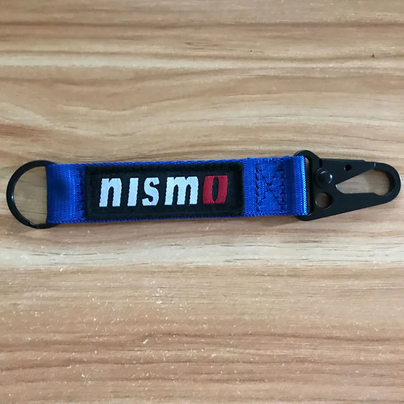 Половина круг сплава брелок нейлоновая ткань вышивка NISMO Эмблема гоночный JDM автомобильный брелок для ключей в виде пояса Подвеска для NISSAN Аксессуары