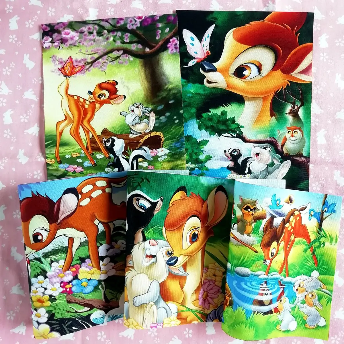 15x20cmDisney олененок декоративный холст ткань ручная окрашенная ткань для сумки/Картины/бумажника/украшения хлопчатобумажная льняная ткань