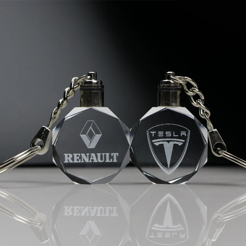 Автомобильный брелок для renault duster megane 2 logan clio логотип Хрустальный светодиодный