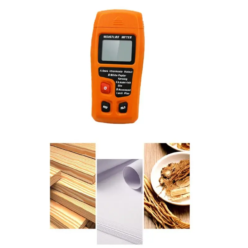 0-99.9% Ручной цифровой измеритель влажности древесины тестер влажности для бумаги для дров 448A