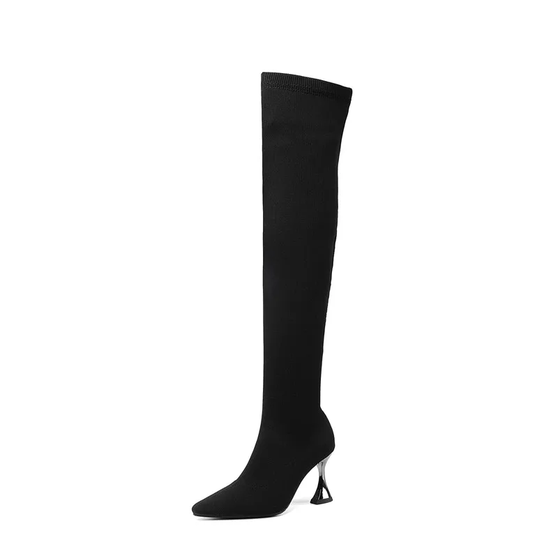 long boots with fur ASUMER/Большие размеры 34-42; модные ботфорты; женские высокие сапоги без застежки с квадратным носком; пикантные женские ботфорты; - Цвет: long boots with fur