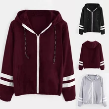 Женская спортивная тренировочная куртка, повседневные толстовки с капюшоном, пальто в двойную полоску, на шнурке, на молнии, тренировочные флисовые куртки, спортивные свитера для бега