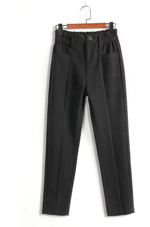 Neploe новые осенние зимние корейские шерстяные шаровары женские свободные длинные брюки с высокой талией с карманами однотонные облегающие брюки 55430