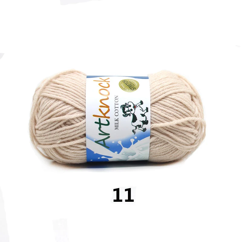 16 шт., пряжа для вязания, мягкая, теплая, Детская Пряжа молочного оттенка для ручного вязания, принадлежности для длинного ШТАПЕЛЯ, хлопок, 80%, молочное волокно, 20 - Цвет: A11 16PCS