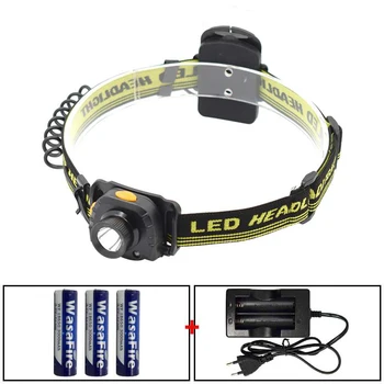 

IR Sensor Headlight XPE-R3 LED Headlamp 3 Modes Inductive Head Torch Camping Hunting Running Flashlight with Battery & Charger