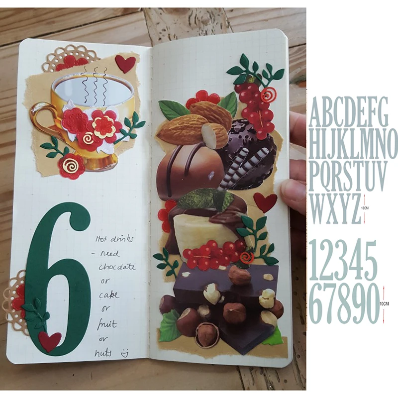 

Metal Die Cuts Mold 10cm/4inches Letters Numbers Set diy Crafts Scrapbook Cards Knife Blade Cutting Dies Stencil Embossing Die