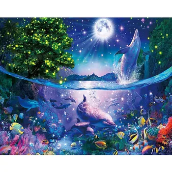 

5D diamond painting Ocean Scenery Full diamond Mosaic embroidery landscape Cross Stitch diamond Draw Home decoration painting
